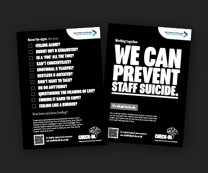 Example of two posters promoting the campaign. The main message is No one has ever asked me how I am and meant it